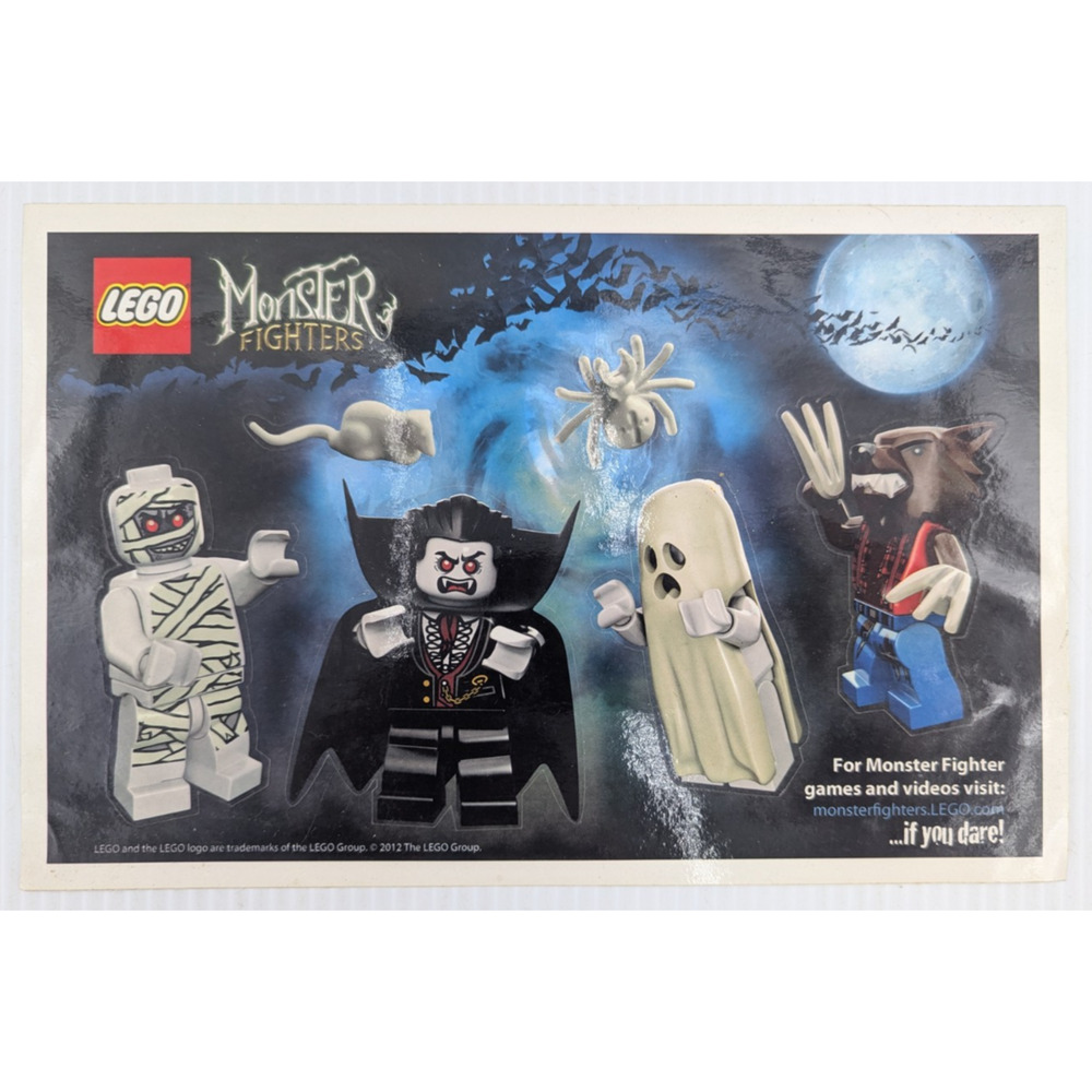 LEGO Monster Fighters STICKER SHEET Vampire Werewolf Mummy Ghost 2012 10x6.5
